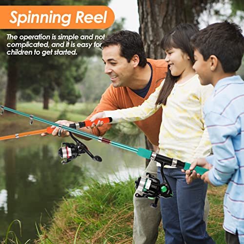 2PCS Fishing Rod Reel Combo 5.9FT Telescopic Fishing Pole Spinning Reel with Baits Hooks Storage Bag Compact Collapsible F...