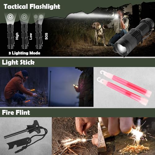 DLMD 320 PCS Survival Kits First Aid Kit, Gifts for Men Christmas Him Dad, Survival Gear and Equipment with Tactical Molle...