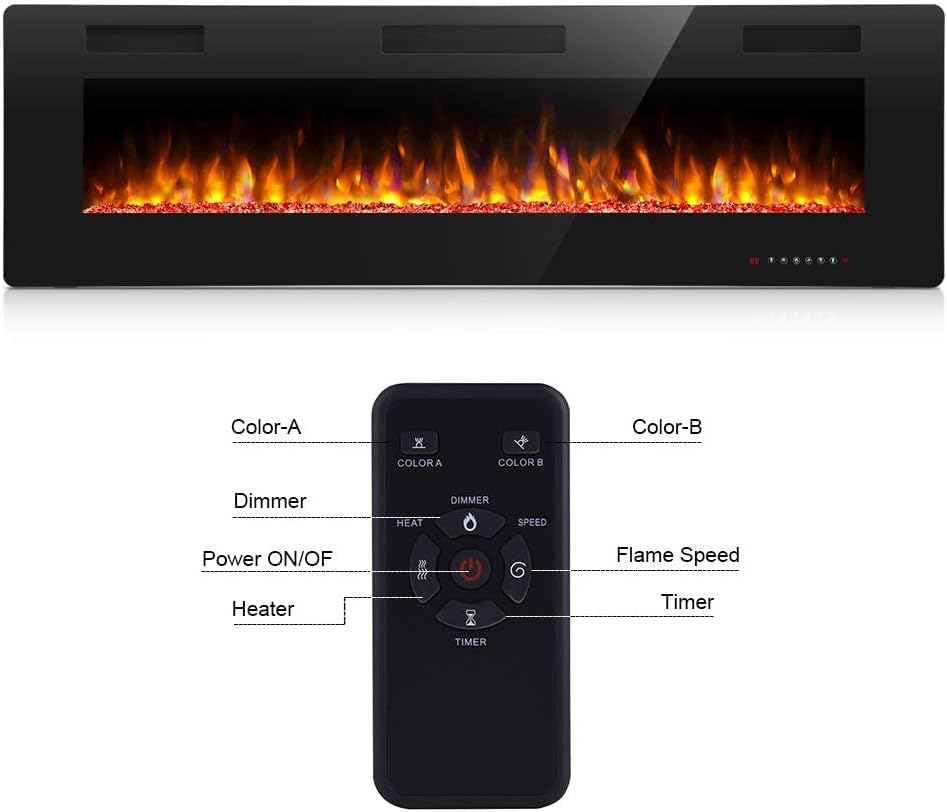 Antarctic Star 30 Inch Electric Fireplace In-Wall Recessed And Wall Mounted, Fireplace Heater And Linear Fireplace With Multicol