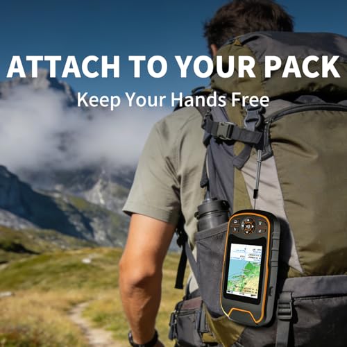 Handheld GPS for Hiking, Rugged and Waterproof Handheld GPS Navigator, 3.2" Sunlight Readable Screen, Compact Satellite Ha...