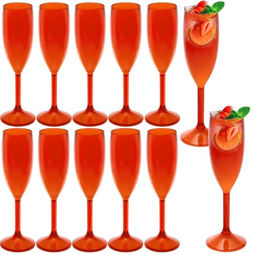 12 Pcs Champagne Flutes 5.4OZ Plastic Champagne Glasses Wine Glasses Plastic Goblets for Parties Mimosa Bar Glasses Stemme...
