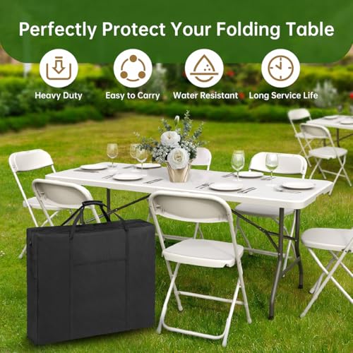 QYILUARE 4 Ft Folding Table Storage Bag-Water-Resistant Heavy Duty Large Carrying Bag for Transport Organizer with Pocket...