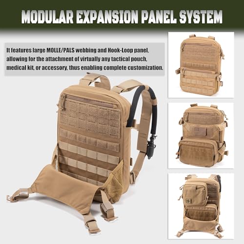CLTAC ABP Tactical MOLLE Hydration Backpack Military Assault Vest Back Panel Pack for Men Training Hiking Airsoft with 2.5...