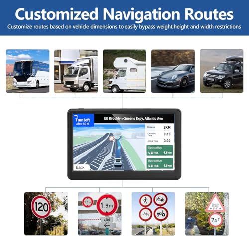 GPS Navigation for Car Truck,Navigation System 7 Inchs Touchscreen Navigator with 2025 US/CA/MX Maps, Free Lifetime Map Up...