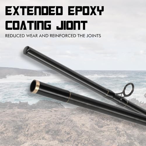 LITTMA Carbon Fiber Surf Spinning Rod with Fuji Guides - Lightweight & Strong 2-Piece Pack - Available in 8'/9'/10'/11'/1...