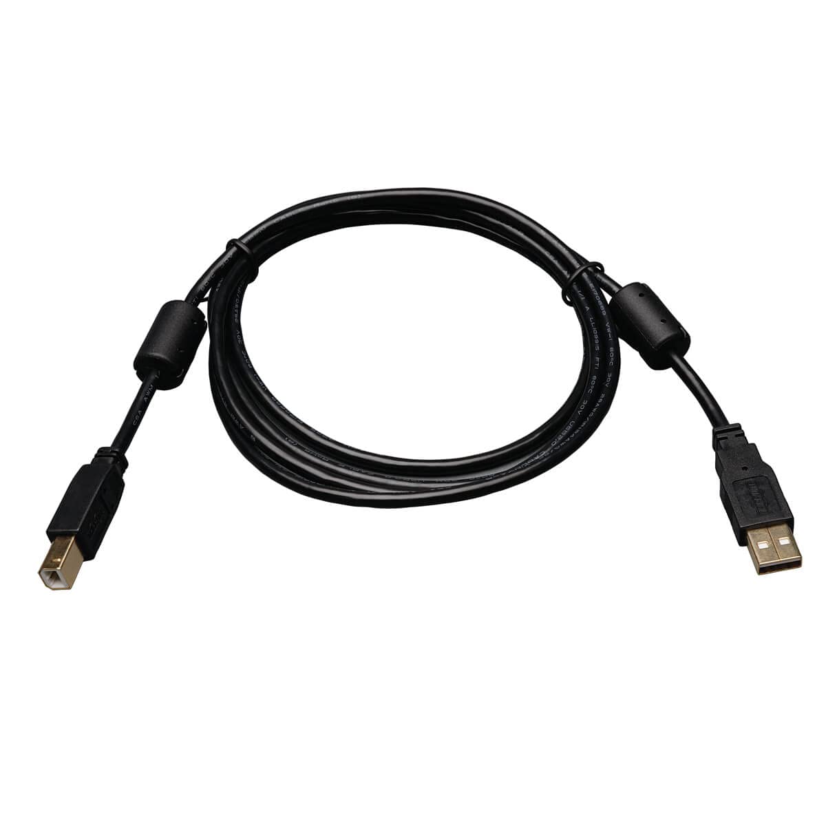 Tripp Lite Usb 2.0 Hi-Speed A/B Cable With Ferrite Chokes (M/M) 6-Ft. (U023-006), Black