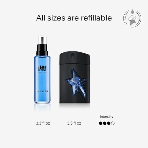 Mugler A*Men - Eau de Toilette Refill - Mens Cologne - Woody & Ambery - With Patchouli & Coffee Extract - Long Lasting Fragrance - 3.3 Fl Oz