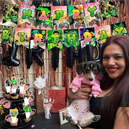 PINUO 𝓕𝓮𝓻𝔁𝔁𝓸 Birthday Party Supplies,Rapper Singer 𝓕𝓮𝓻𝔁𝔁𝓸 Party Decorations Includes Happy Birthday Banner,Cak...