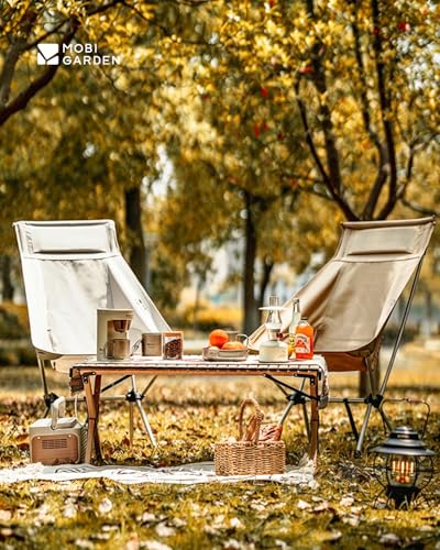 Mobi Garden High Back Camping Chair, Ultralight Hiking Chair with 7075 Aluminum Frame, Portable Lawn Chair with Breathable...