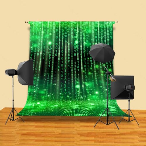 TOAOFY 5x7ft Matrix Background Binary Numbers Decorations Back to The Future Photo Backdrop for Photoshoot Matrix Party De...