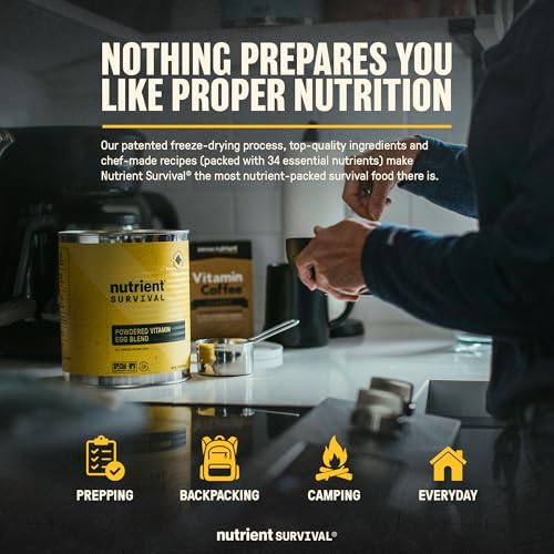 70 Egg Equivalent Nutrient Survival Vitamin Powdered Eggs Blend, Freeze Dried Prepper Supplies & Emergency Food Supply, 33...