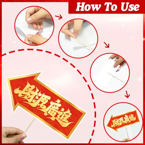 Happy Chinese New Year Photo Booth Props- 24Pcs 2026 Lunar New Year Photo Booth Props, 2026 Chinese New Years Party Suppli...