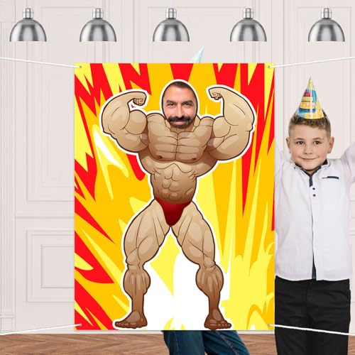 Fitness Photo Banner Backdrop Background Bodybuilder Pretend Play Party Game Gym Exercise Sports Muscle Theme Decor for Wr...