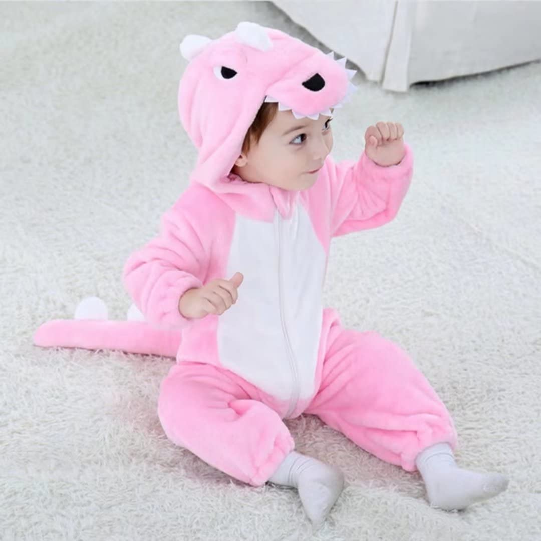 QIAONIUNIU Halloween Baby Pink Dinosaur Costumes Toddler Outfit Infants Cosplay Romper 6-12 Months