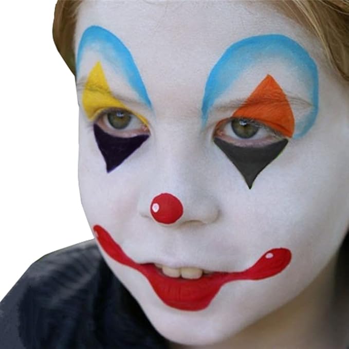 Go Ho 6 Colors Washable Formula Face Body Paint for Adults Children,Face Paint FX Makeup Palette,Professional Red Blue White Black Green Yellow Face Paint Halloween Cosplay SFX Makeup