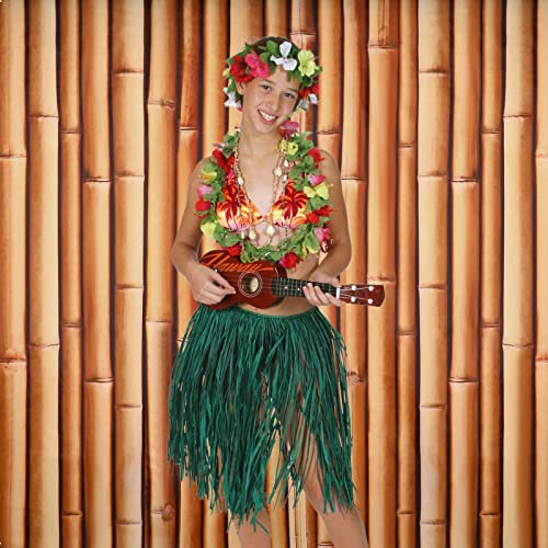 Buryeah Bamboo Wall Panel, Natural Bamboo Backdrop, Interior Wall Decoration Tiki Photo Backdrop Summer Hawaiian Beach Pol...