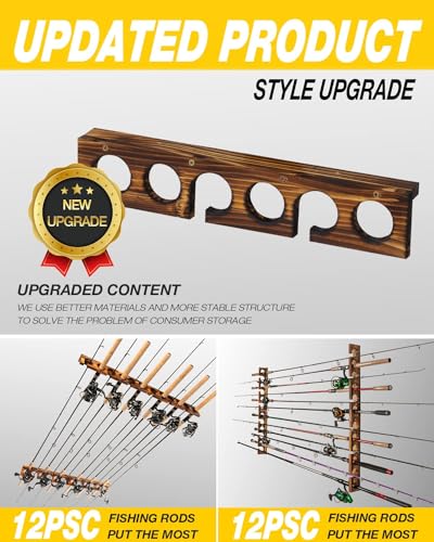 Ghosthorn Holds Up to 24 Rods Fishing Pole Rod Racks Wall or Ceiling Mounted Fishing Pole Rod Holders for Garage Storage O...