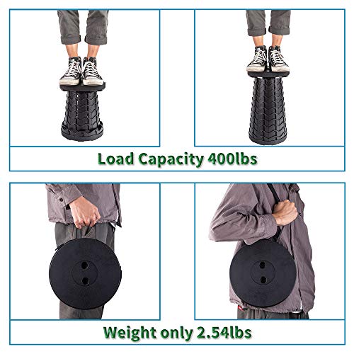 Boreeman Upgraded Folding Stool Lightweight Yet More Sturdy with Load Capacity 400lbs Portable Collapsible Stool for Campi...