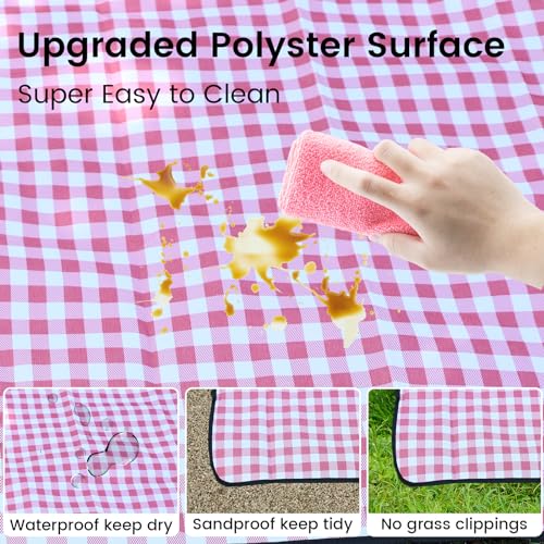 Simple&Opulence Picnic Outdoor Blanket, Waterproof Foldable Sand Picnic Mat, Picnic Blanket 57" x 65" for Beach Camping Hi...