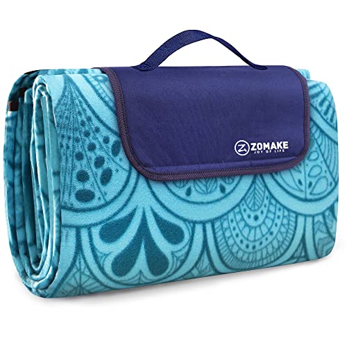 ZOMAKE Picnic Blanket Waterproof Sandproof Large Foldable Blankets,79"x79" Concert, Beach, Yard, Outdoor Grass Mat(Peacock...