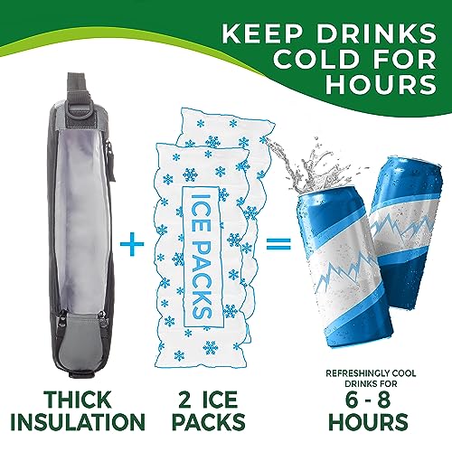 Falcona Wild Golf Cooler Bag Plus 2 Ice Packs - Keeps Drinks Cold for Hours - Holds 6 Cans - Fits Discreetly in Golf Bags...