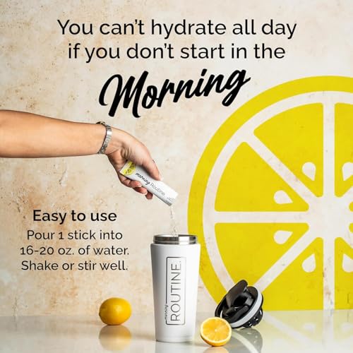 ROUTINE Morning Daily Hydration | Electrolyte Powder Packets with Apple Cider Vinegar, Lemon, and Sea Salt | Keto & Paleo-...