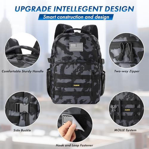PLUSINNO Tactical Backpack, 40L Water Resistant Military Backpack, gym backpack for men, Laptop Backpack, Large MOLLE Tact...