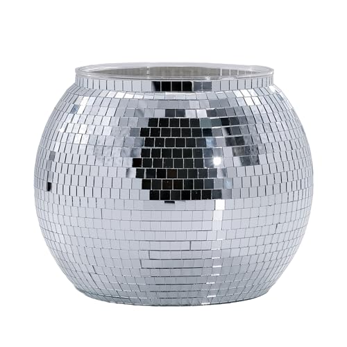 Wittolins Disco Ice Bucket for Cocktail Bar, Mirror Silver Disco Ball Decor, Retro Party Accessories, 8.8 Inch Theme Party...