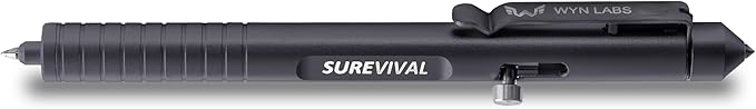 Surevival Pen - Tactical Survival Pen with Seatbelt Cutter, Tungsten Window Breaker, Telescoping Tip, Bolt-Action Mechanis...