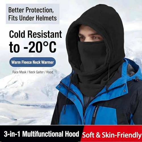 Thermal Balaclava Mask Windproof Fleece Lining,Cover for Extreme Cold, Skiing, Snowboarding, Winter Sports Men's Women's