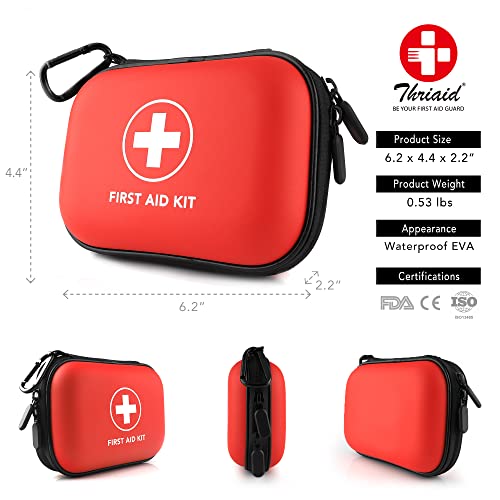 Mini First Aid Kit, 100 Pieces Water-Resistant Hard Shell Small Case - Perfect for Travel, Outdoor, Home, Office, Camping,...