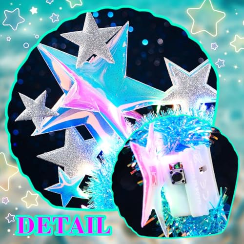 JEAIRTS Light Up Star Headband Glow Halo Celestial Headpiece Led Goddess Costume Hair Accessories for Women