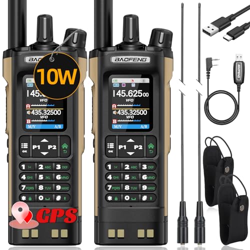BAOFENG Radio UV32 Ham Radio Handheld 10W Rechargeable Walkie Talkies Long Range UV-32 Two Way Radio NOAA Weather Radio wi...