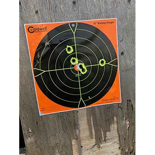 Caldwell Orange Peel Bullseye Targets with Flake Off Material, Strong Adhesive and Multiple Sizes for Outdoor, Range, Shooting and Hunting