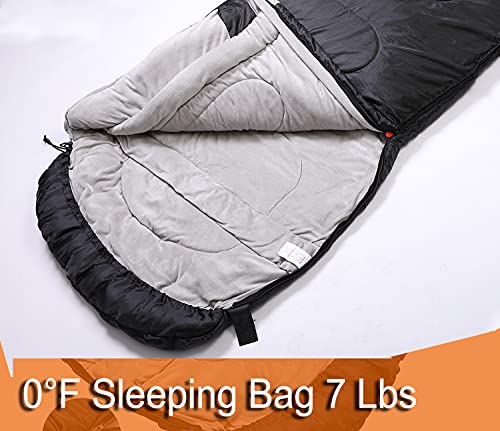 LONDTREN Large 0 Degree Sleeping Bags for Adults Cold Weather Sleeping Bag Camping Winter Below Zero 20 15 Flannel Big and...