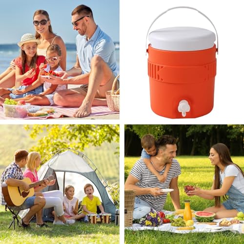 1 Gallon Portable Sports Cooler Water Beverage Dispenser, Insulated Drink Cooler Dispenser With Spout, Portable Handwashin...