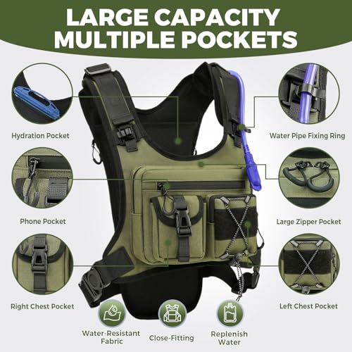 Criuage USA Original Patent Running Hydration Vest Backpack, Lightweight Chest Pack with 2.0L Water Bladder Bag Daypack fo...