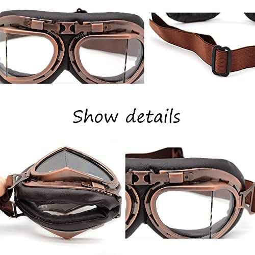 kucehiup Vintage Aviator Goggles Motorcycle Goggles