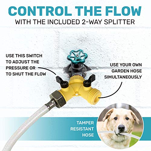 Scuddles Outdoor Dog Water Fountain – Step-On Dog Sprinkler Toy with Stainless Steel Hose, Brass Valve & Non-Slip Base – A...
