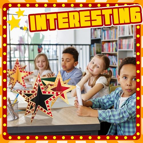 Weekgrat 18 Pcs Large Star Centerpieces for Movie Night Party Decorations 12inch 3D Movie Party Supplies Star Decorations ...
