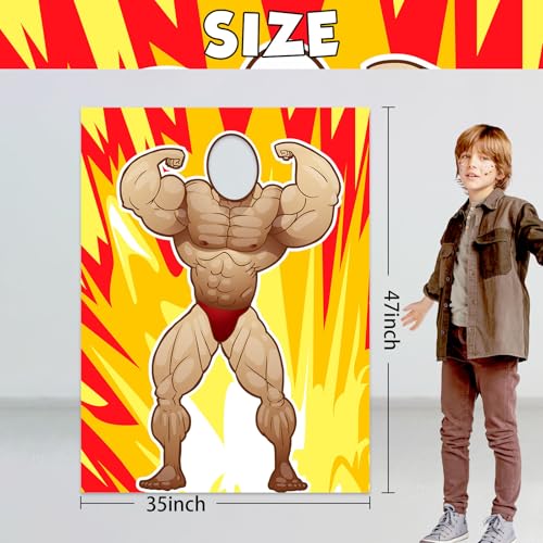 Fitness Photo Banner Backdrop Background Bodybuilder Pretend Play Party Game Gym Exercise Sports Muscle Theme Decor for Wr...