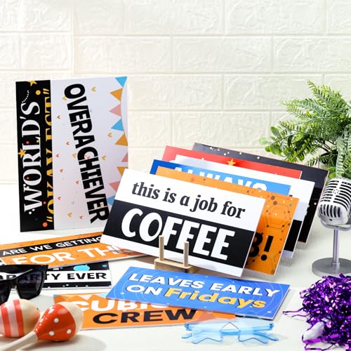24 Designs Office Party Photo Booth Props Double Sided 11x5.5 Inch Photo Booth Props Corporate Party Water Proof Funny Adu...