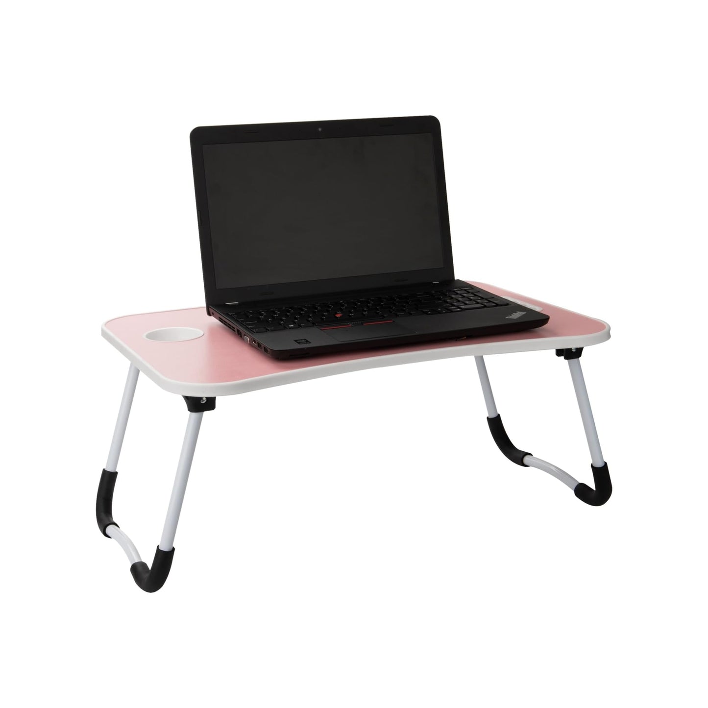 Mind Reader Lap Desk Laptop Stand, Bed Tray, Folding Legs, Couch Table, Portable, MDF, 23.25" L x 13.75" W x 10.5" H, Pink