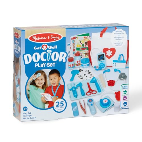 Melissa & Doug Get Well Doctor Kit, 25-Piece Toddler Doctor Play Set, Realistic Pretend Play Toys & Accessories, Preschool...