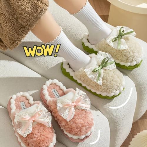 EIVCIVB Cute Butterfly Fuzzy Women's Slippers Winter Fluffy Open Toe House Slippers Slip On Plush Bedroom Shoes Indoor Out...
