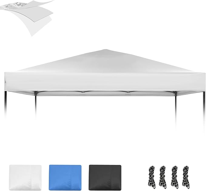 10×10 Canopy Replacement Top, Pop Up Canopy Replacement Tent Cover for Straight Leg Frame, Waterproof Canopy Top Cover for...
