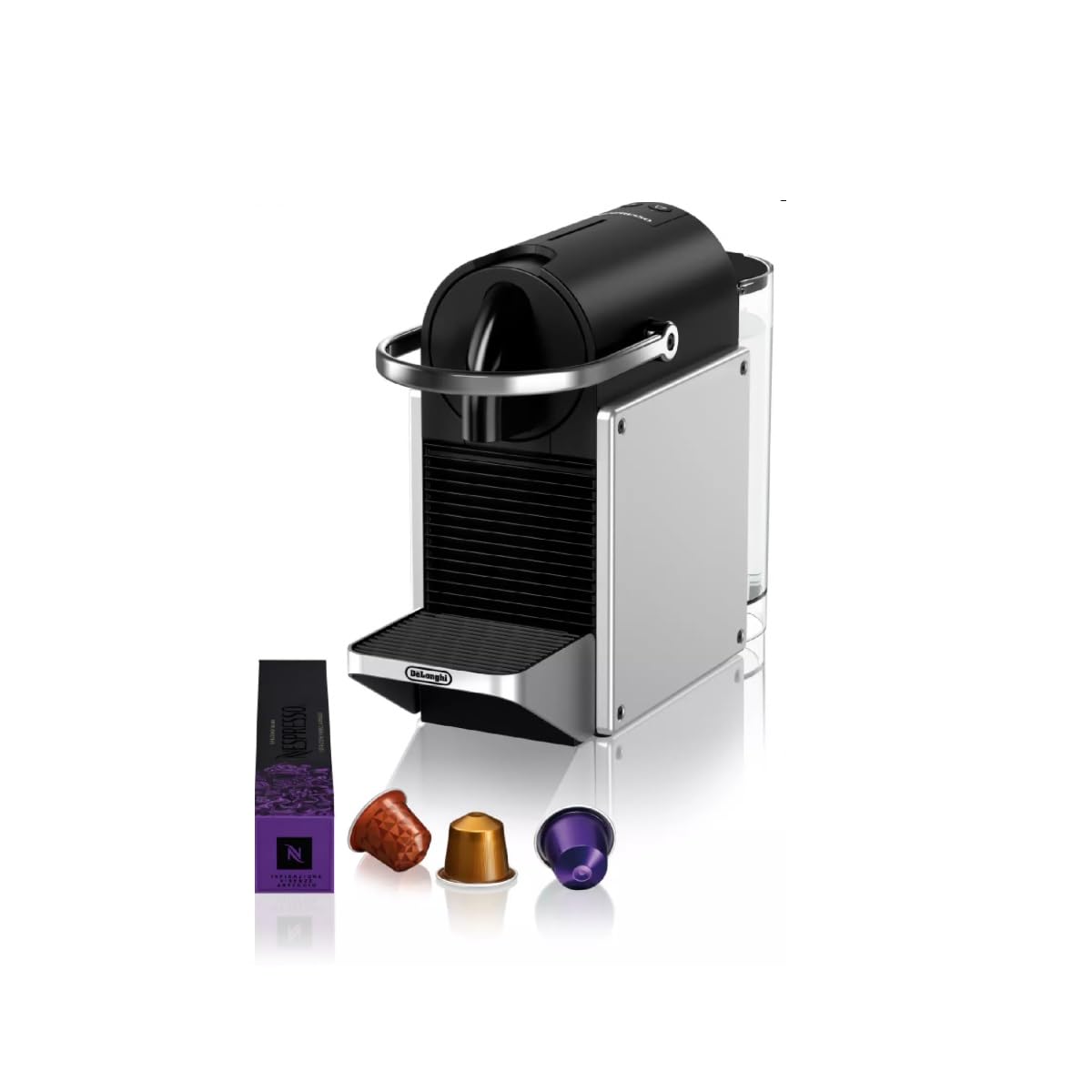 De′Longhi Nespresso Pixie EN127.S, Fully Automatic Coffee Machine, One-Button Coffee Machine with Multi-Function, Welcome Set Included, Compact Design, 19 Bar Pressure, 1260W, Silver