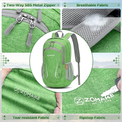 ZOMAKE Ultra Lightweight Packable Backpack 20L,Small Foldable Backpacks Hiking Water Resistant Collapsible Daypack for Wom...