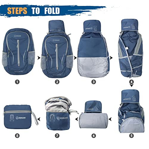 ZOMAKE Ultra Lightweight Packable Backpack 25L - Foldable Hiking Backpacks Water Resistant Small Folding Daypack for Trave...