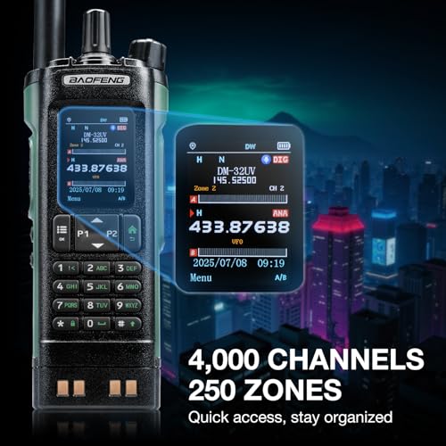 BAOFENG DM-32UV 10W DMR Radio with GPS & Digital APRS, Tier II Dual Band Ham Handheld Radio with UHF VHF Aviation FM Recei...